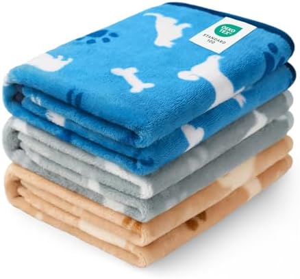Luciphia Dog Blanket 3 Pack, Soft Cozy Fleece Throw by luciphia