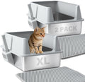 Stainless Steel Litter Box, XL Metal Litter Box by Futam