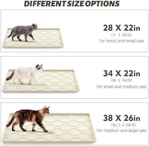 Silicone Cat Litter Mat for Litter Box-28" X 22" Litter Mat for Cat, Waterproof - Image 2
