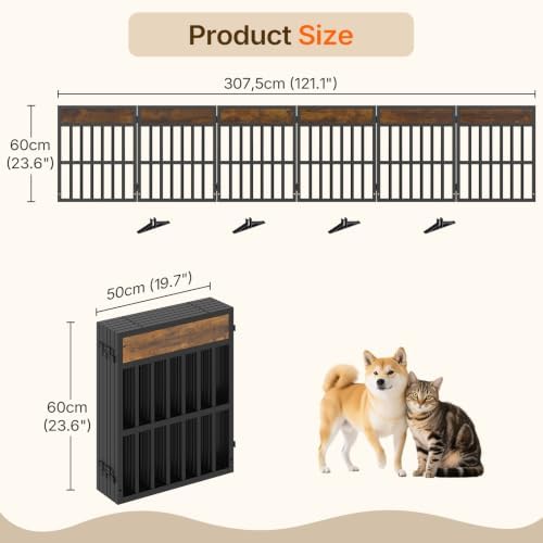 YATINEY Pet Gate, 6-Panel Indoor Foldable Dog Gate, Assembly-Free - Image 6