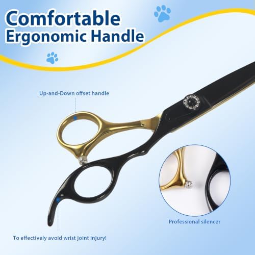 7" Dog Grooming Straight Shears, Professional Dog Scissors - Image 5