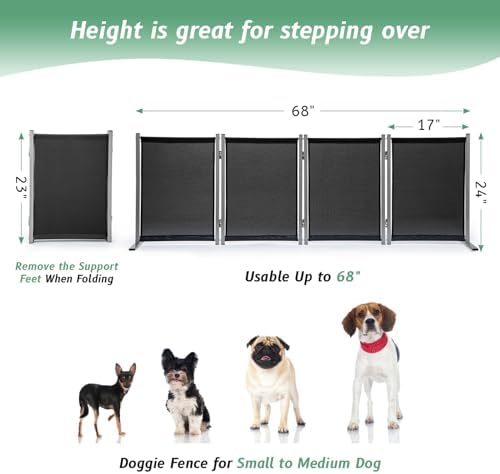 RANTILA 4 Panel Indoor Foldable Dog Fence Freestanding Dog Gate - Image 2
