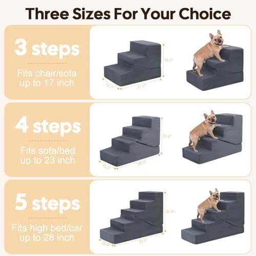 Dog Ramp for Bed Couch, 20.4" H Dog Stairs for Small Dogs - Image 3