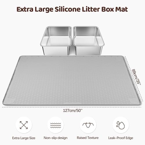 Kalolary Cat Litter Mats, Soft on Kittys Paws, Waterproof, Urine-Proof Kitty - Image 2