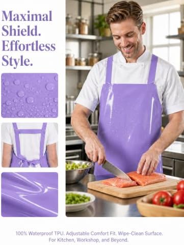 Molaxhome TPU Waterproof Apron Lightweight Oil-resistant Chef Apron - Image 5