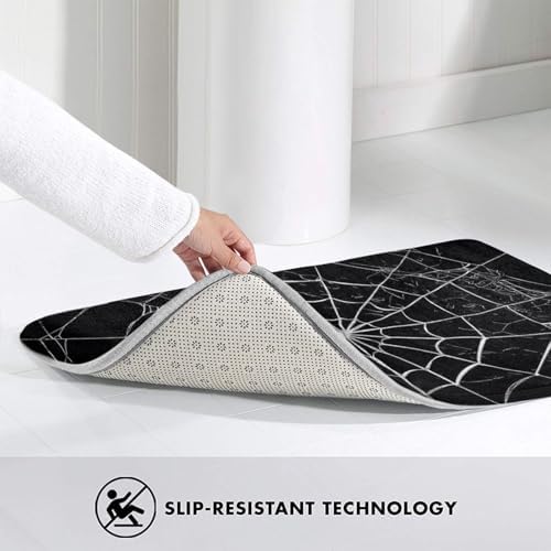 Spider Web Bath Mat Non-Slip Soft Microfiber Bathroom Rugs Washable Bathmat - Image 4