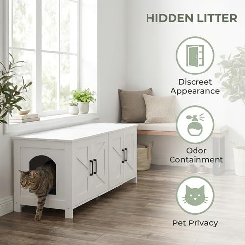 Homhedy 47.2”L Cat Litter Box Enclosure - Image 2