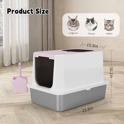 RIZZARI Stainless Enclosed Litter Box: - Image 3