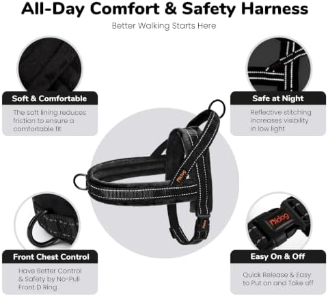 Didog No Pull Dog Harness for Medium Dogs, Soft Flannel Padded - Image 5