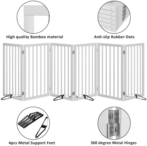 Dog Gate 32" Tall Freestanding Dog Gate - Image 5