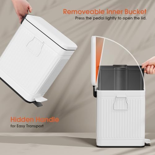 Small Trash Can with Lid, 1.6 Gal Dog Poop Trash Can - Image 4