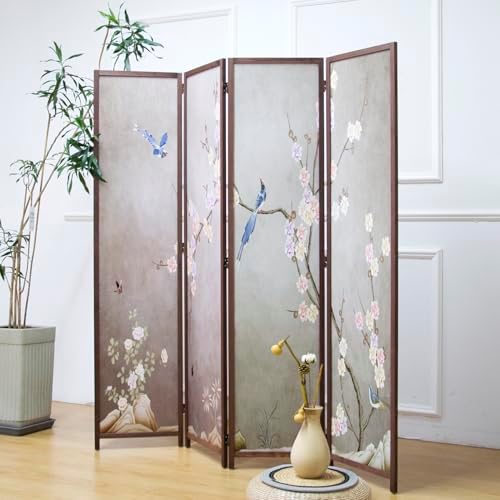 4 Panel Room Divider, 5.6 ft Tall Blackout Folding Privacy Screen - Image 4
