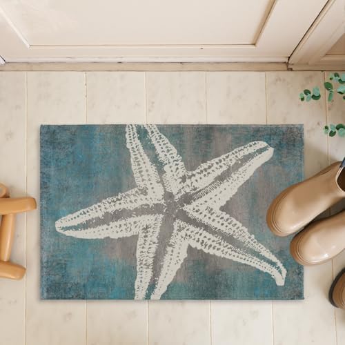 Giwawa Vintage Starfish Bath Rug Coastal Beachy Nautical Bathtub Mat Extra Soft - Image 7