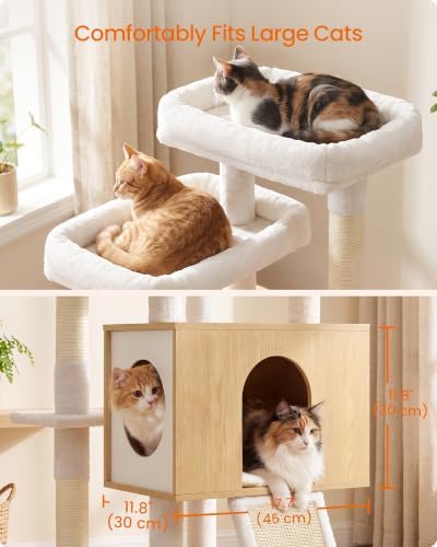 Feandrea Tall Cat Tree, 8-Tier Wood Tower - Image 4