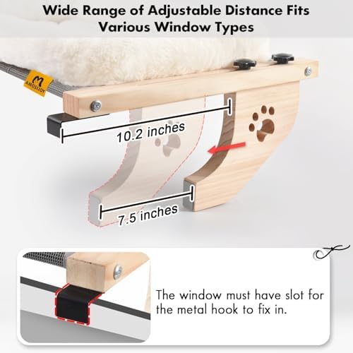 AMOSIJOY Wooden Cat Windowsill Perch - Image 5