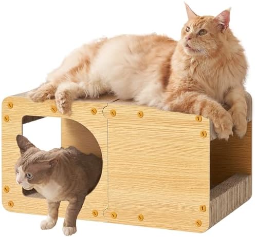 EHEYCIGA Cardboard Cat Scratcher House, 23-Inch Cat Scratch pad by EHEYCIGA