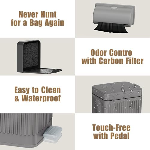 Dog Poop Trash Can for Outside & Indoor, 5L/1.3Gal Small Pet Waste Bin - Image 3