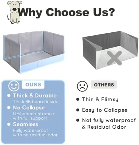HQ4US 4LEGS Dog Litter Box Indoor High Walls, Puppy Pee Pad Holder Foldable - Image 6