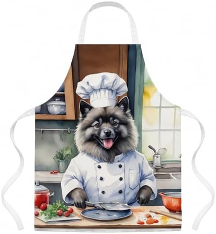 Caroline's Treasures Keeshond The Chef Apron Cooking Kitchen Server Baking by CarolinesTreasures