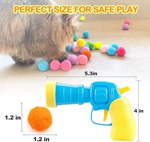 MeoHui 31Pcs Cat Ball Toy Launcher Gun, Cat Balls Fetch Cat Toys - Image 4