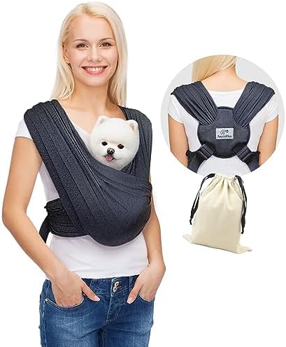 AnccoPlus Small Dog Sling Carrier, Hands-Free, Charcoal Black by AnccoPlus