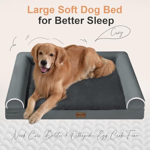 NANUYA Orthopedic Dog Bed for X-Large Dogs, 40 x 32 Inch, Dark Grey - Image 2