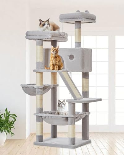 Taoqimiao Sturdy Cat Tree, 58In Cat Tower by Taoqimiao
