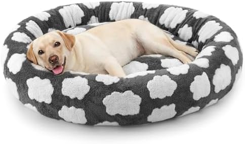 JOEJOY Jacquard Donut Round Dog Bed, Large Sized Dog by JOEJOY