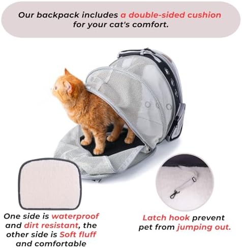 Lollimeow Expandable Bubble Cat Carrier Backpack, Supports up to 14 lbs - Image 6