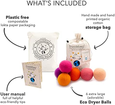 Friendsheep Wool Dryer Balls, Organic Reusable Fabric Softener Alternative - Image 4