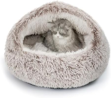 CATISM Cat Bed Hooded Cat Beds for Indoor Cats Covered Cat Beds by Petsfriend