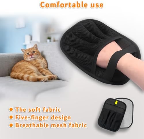 Pet Hair Removal Glove for Cats & Dogs, Upgraded Five-Finger Design Pet Hair - Image 4