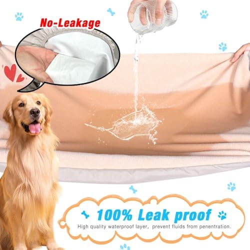 Dog Bed Covers Replacement Washable 100% Waterproof Dog Bed Sheets, Soft & - Image 2