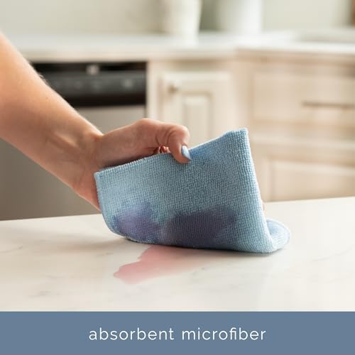 S&T INC. Microfiber Cleaning Cloth, 50 Pack, 11.5" x 11.5", Light Blue - Image 2