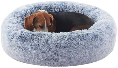 33 in Faux Fur Fluffy Donut Dog Bed by BedStillLoveStill