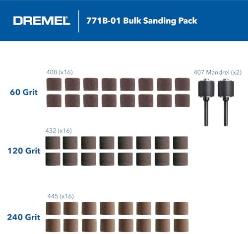 Dremel 771B-01 1/2 in. 60, 120 & 240 Grit Sanding Band Variety Kit - Image 3