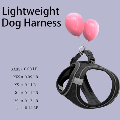 Solmoony Sparkly XS Dog Harness and Leash Set, Step in Soft Light Puppy Vest - Image 3