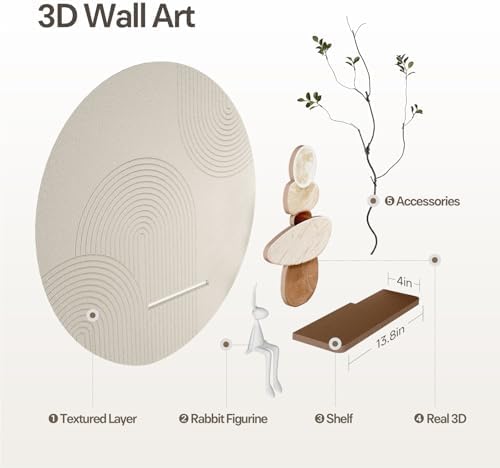 3D Textured Abstract Modern Round Wall Art Decor - Image 2