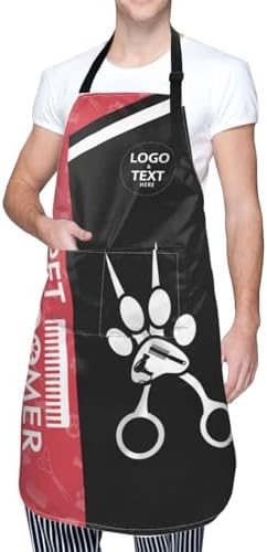 Custom Dog Grooming Apron, Personalized Logo Pet Groomer Apron Smocks - Image 5