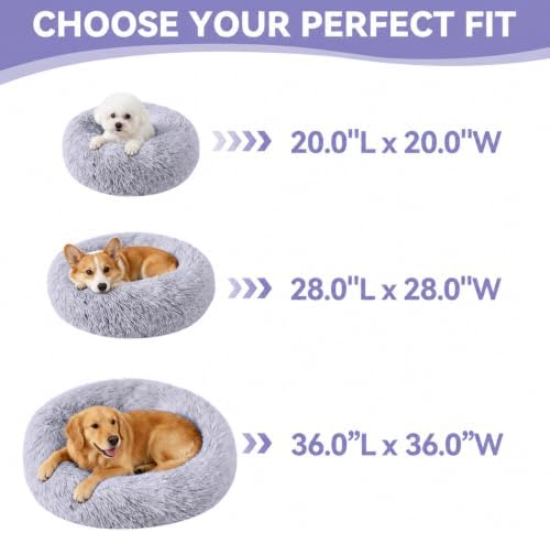 Large Dog Bed, Washable Plush Donut Dog Bed, 36 Inch - Image 2