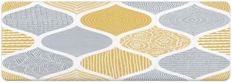 JAWO Yellow and Grey Paisley Bath Mat - Image 2