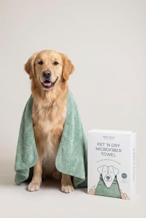 Two Tails Quick-Dry, Gromming Microfiber Dog Bath Towel - Image 2