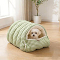 Small Cat Dog Cave Bed Calming Pet Nest Warm Plush Covered Cat House by Unknown