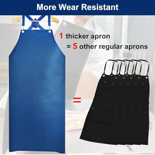 SHEOMERN 2 Pack Heavy Duty Vinyl Industrial Anti-Tear Apron, Chemical Resistant - Image 3