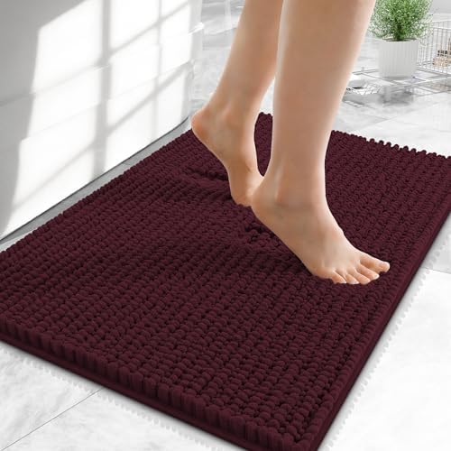 OLANLY Thick Chenille Small Bathroom Rugs Mats 24x16 by OLANLY