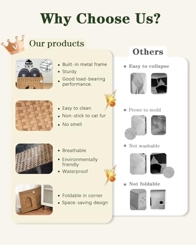 SETVSON Cat Beds for Indoor Cats Extra Large Double Cat Cave - Image 4