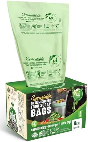 UNNI 8 Gallon Compostable Bags, 30 Liter, Extra Thick 0.85 Mil by UNNI