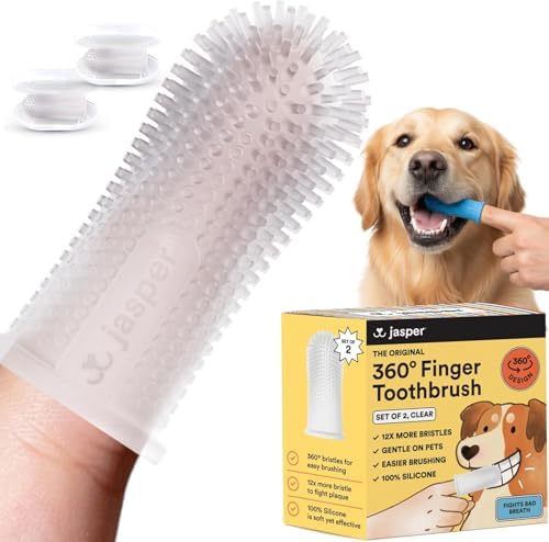 Jasper Dog Toothbrush, 360° Finger Toothbrush by OralWellnessforPets