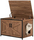 unipaws Top Opening Cat Litter Box Enclosure Furniture, Flip Top Design by unipaws