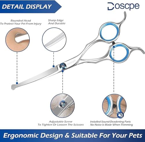 6 in 1 Professional Dog Grooming Scissors Set Pet Hair Cutting Shears Kit - Image 3
